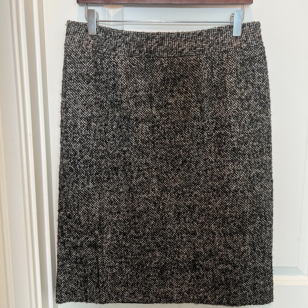 Black and gold tweed pencil skirt